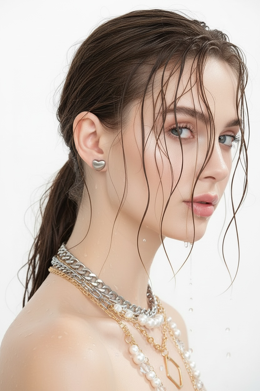 capri heart studs