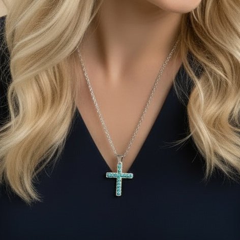 stella turquoise cross necklace