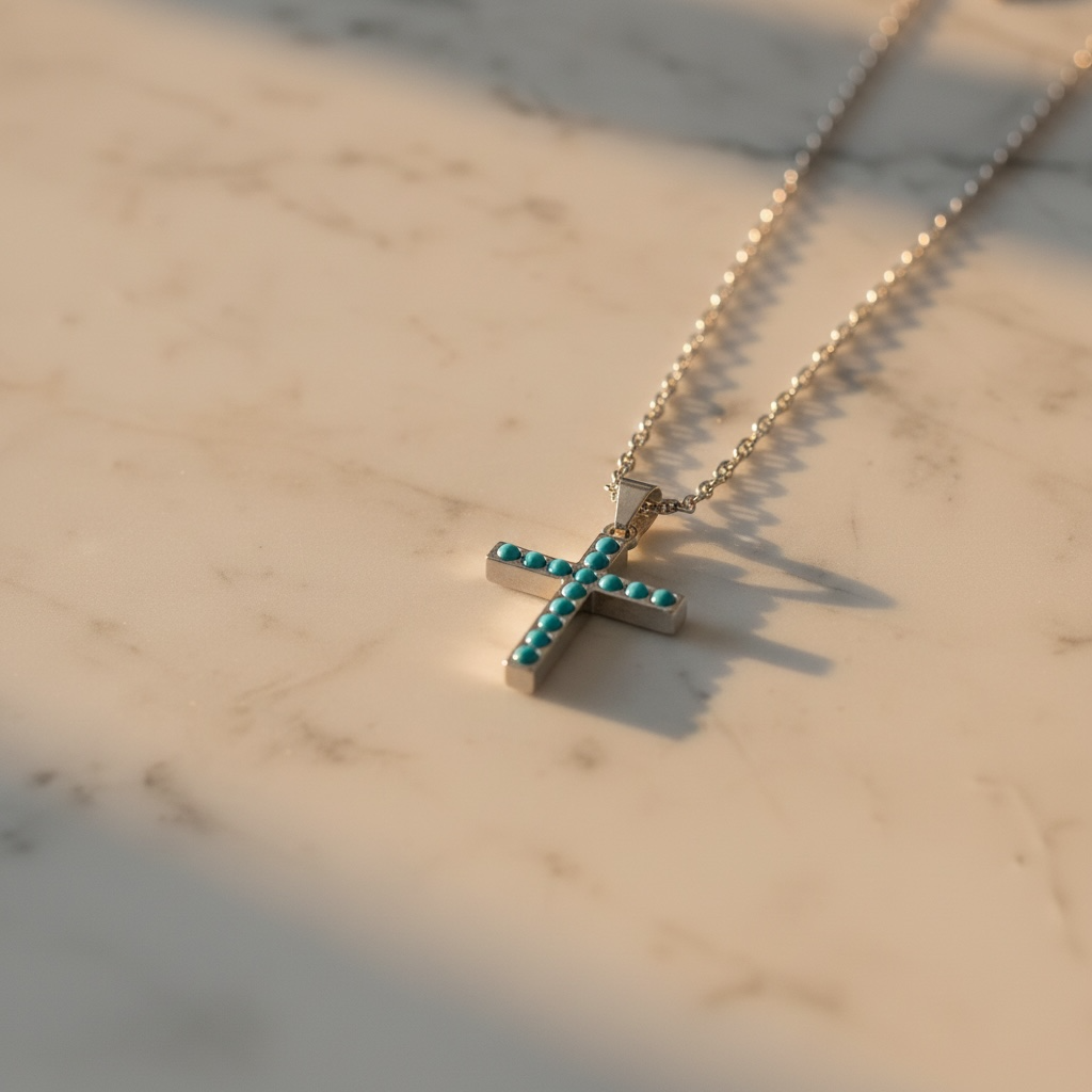 stella turquoise cross necklace