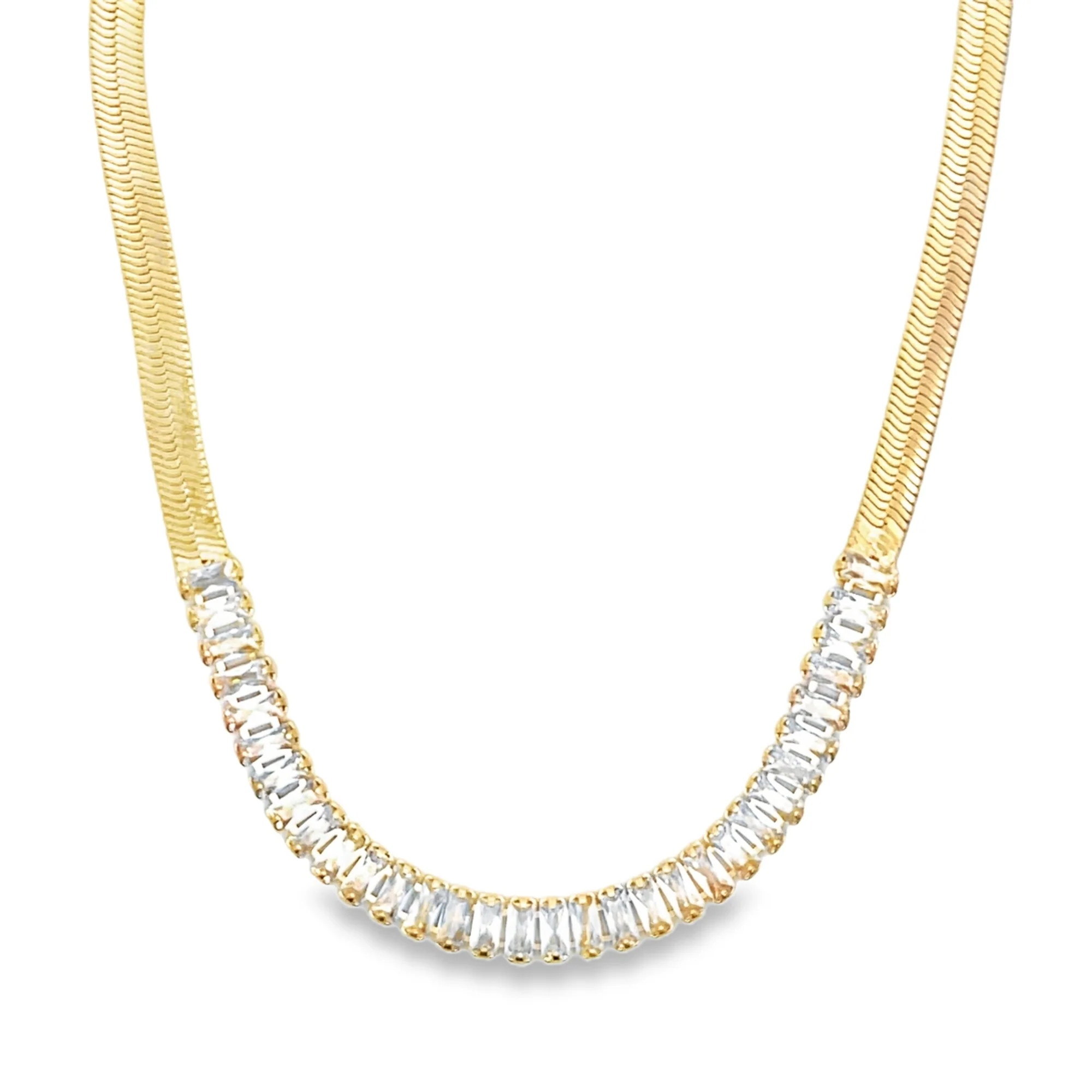 bold herringbone snake necklace