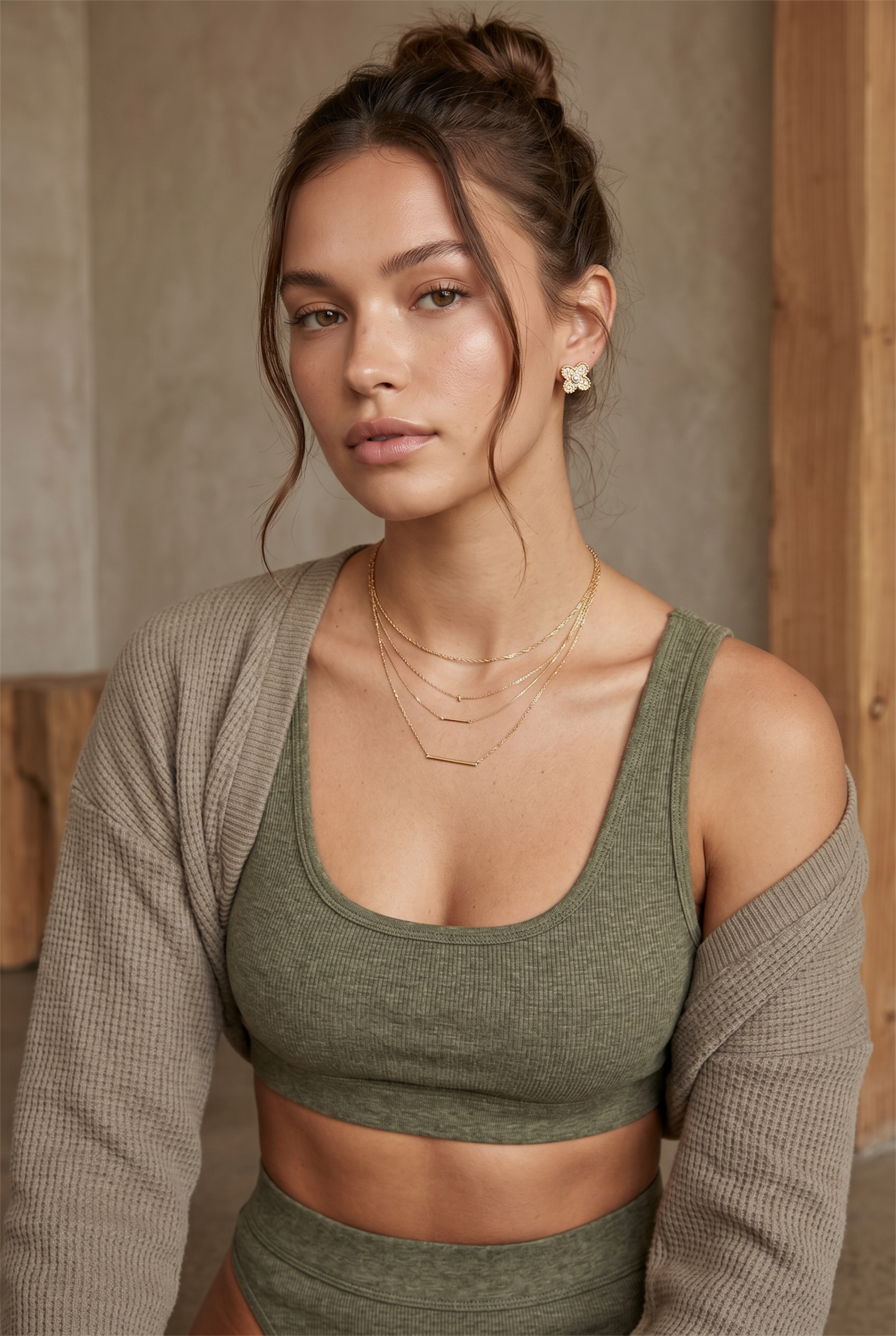 valentina pave clover studs