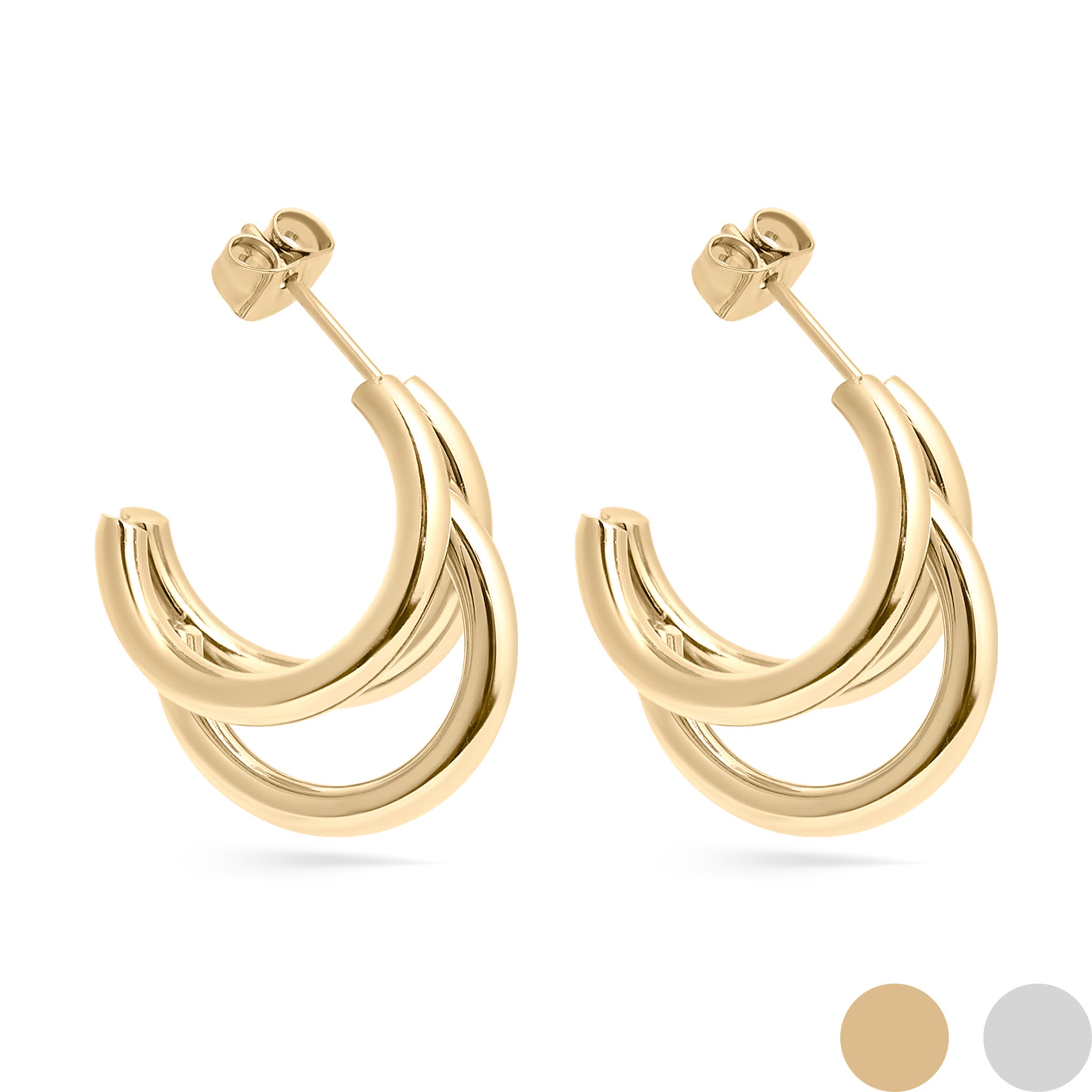the tiered huggie hoops