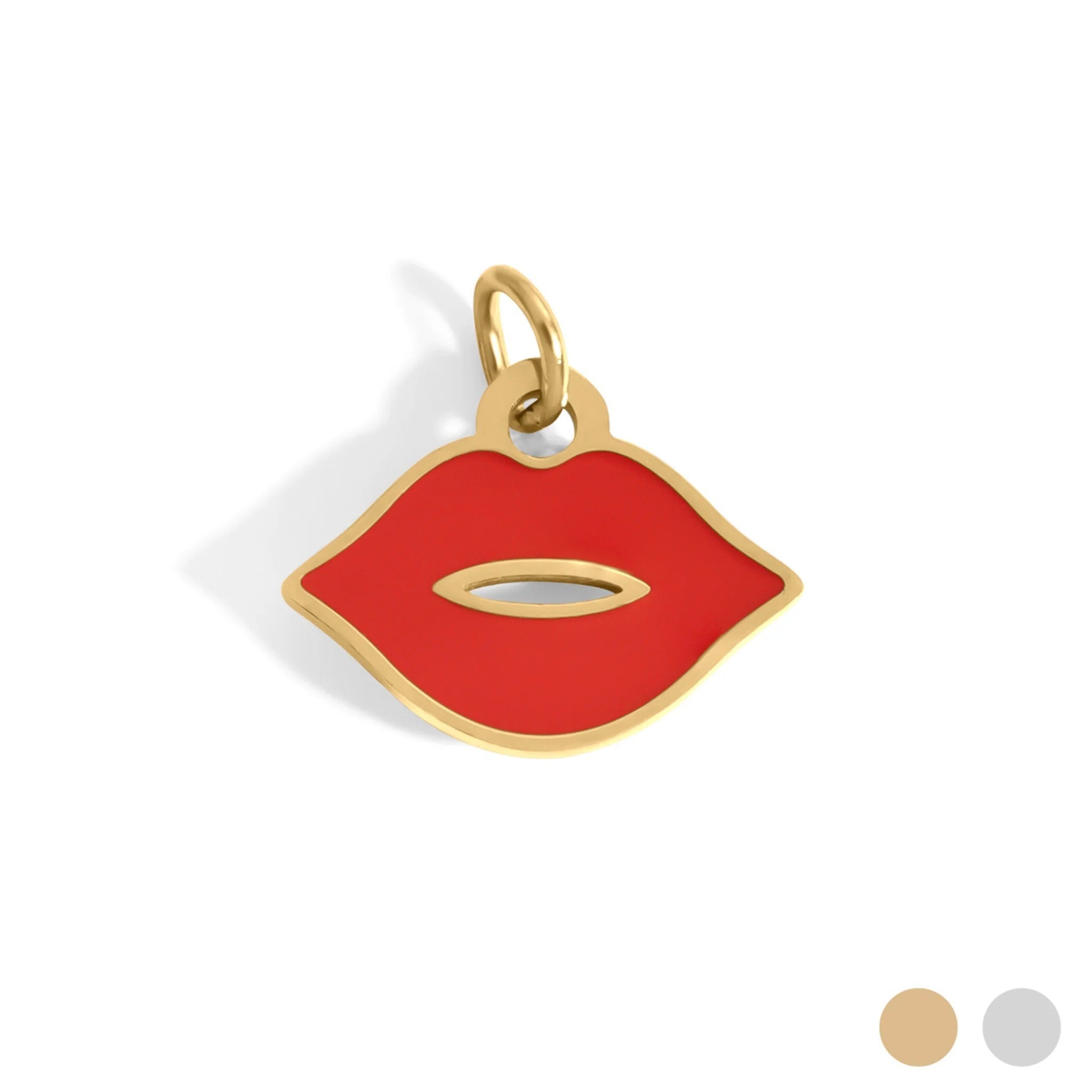 lips paperclip charm necklace