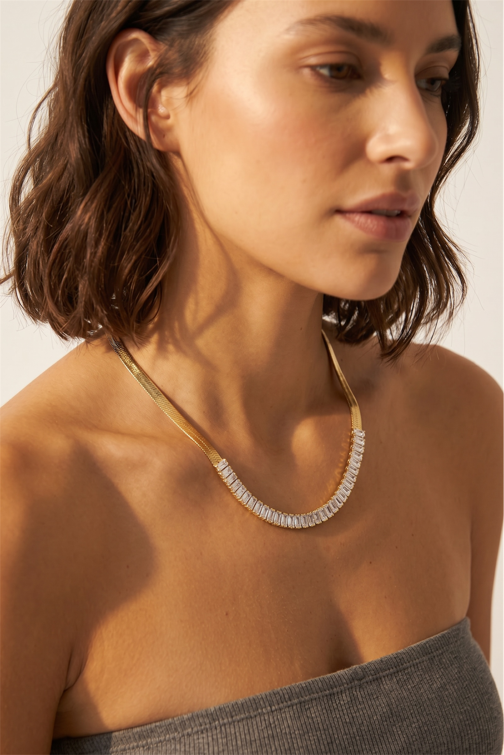 bold herringbone necklace