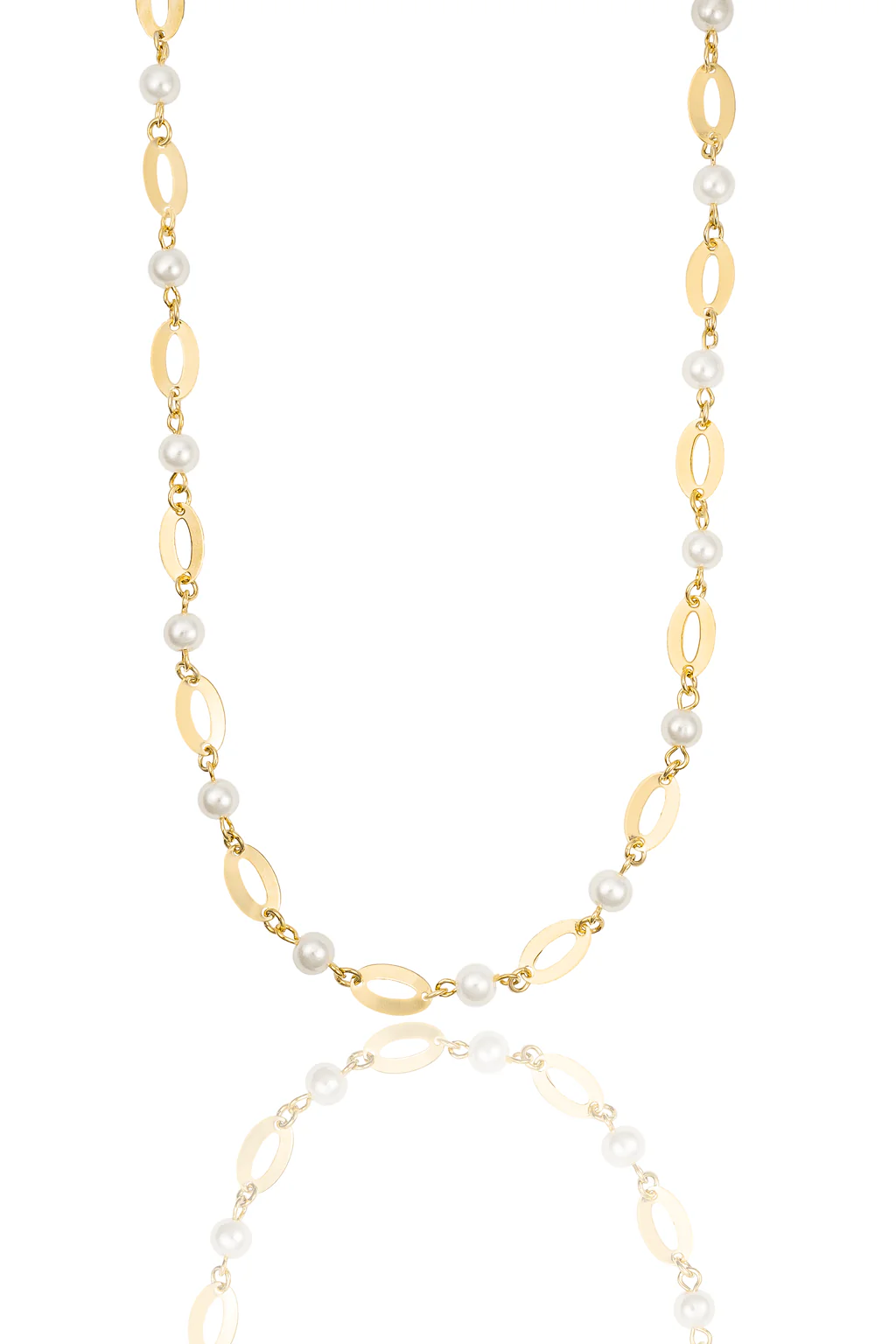 she decides pearl link necklace