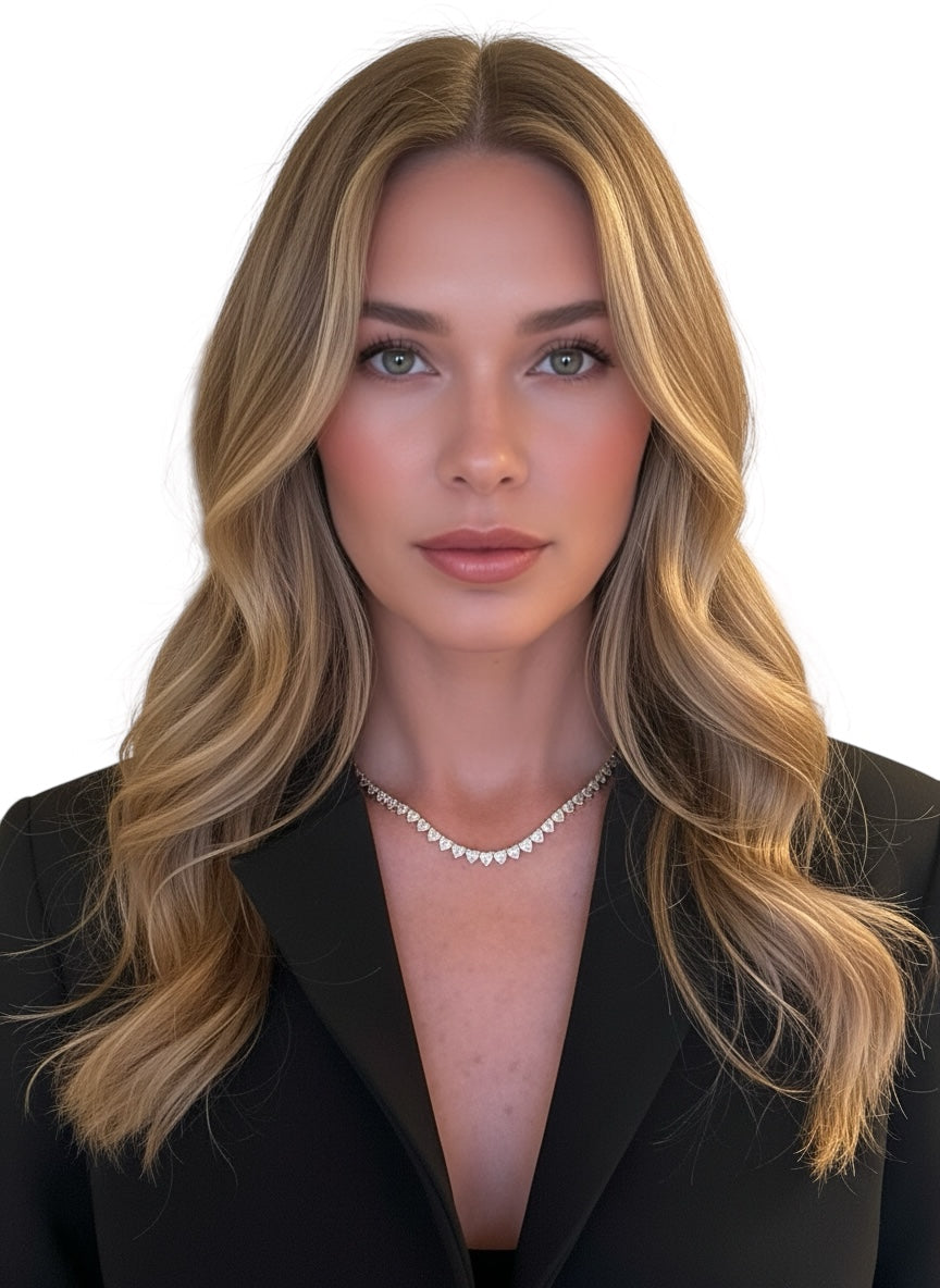 luxe heart tennis necklace