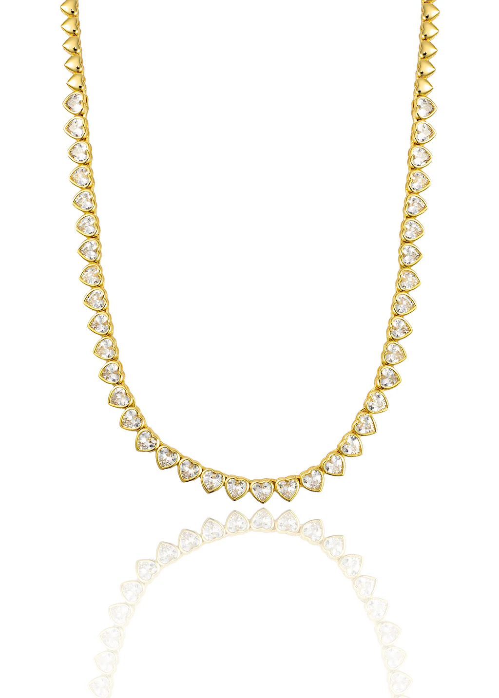 luxe heart tennis necklace