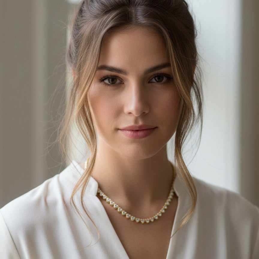 heart tennis necklace