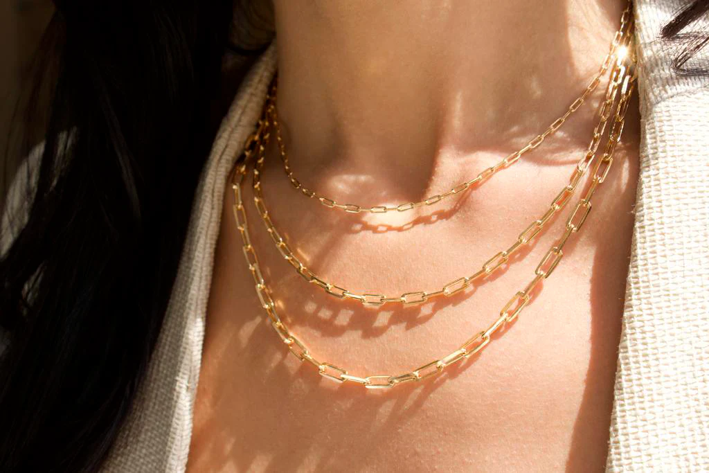 she decides triple paperclip necklace