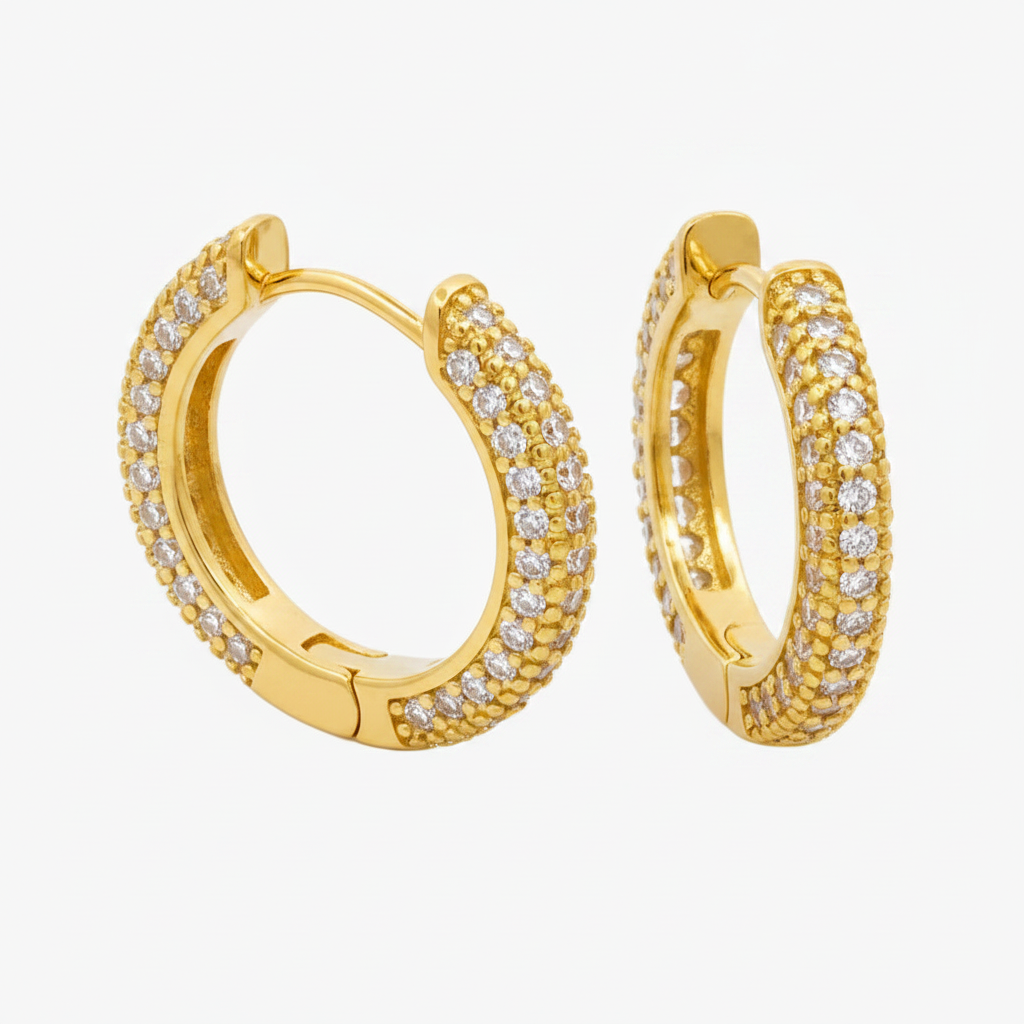 Luxe Glimmer Huggies in Gold - Same Angles