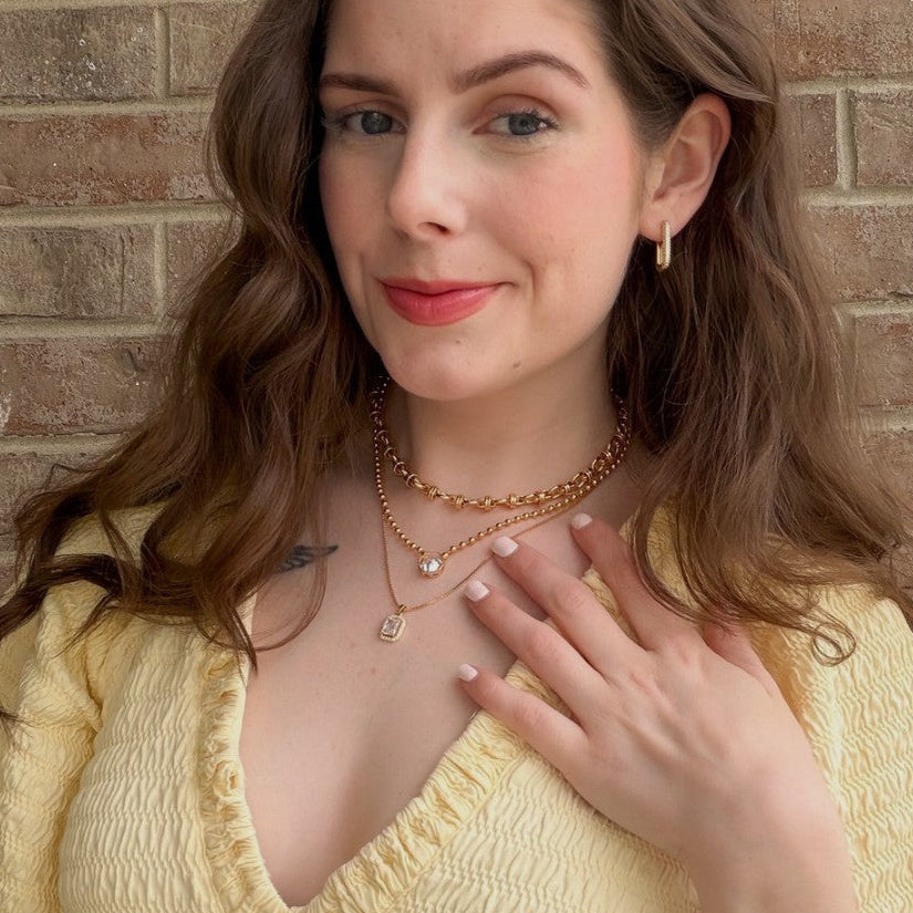 radiant square pendant necklace