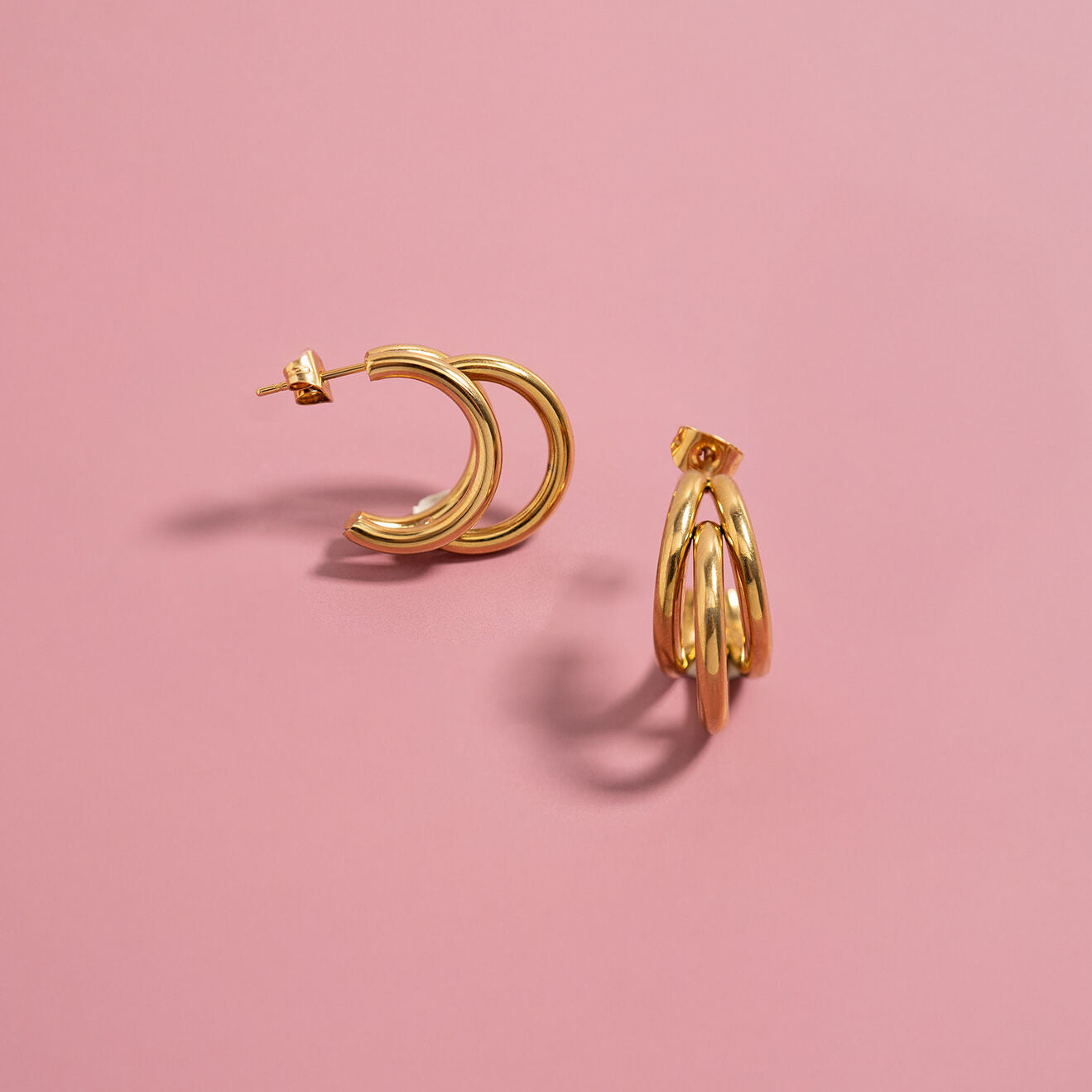 the tiered huggie hoops