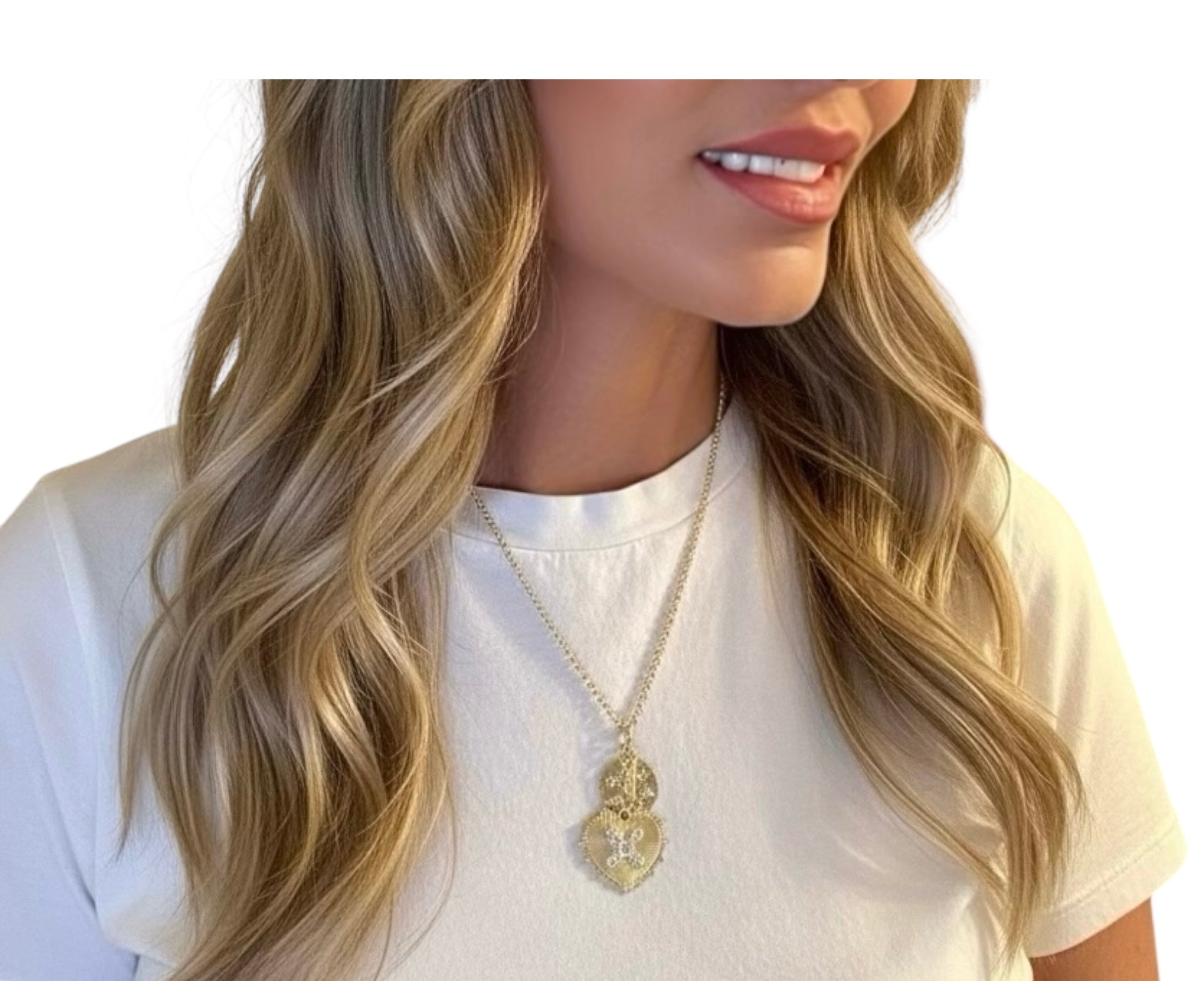 the radiant heart & coin necklace