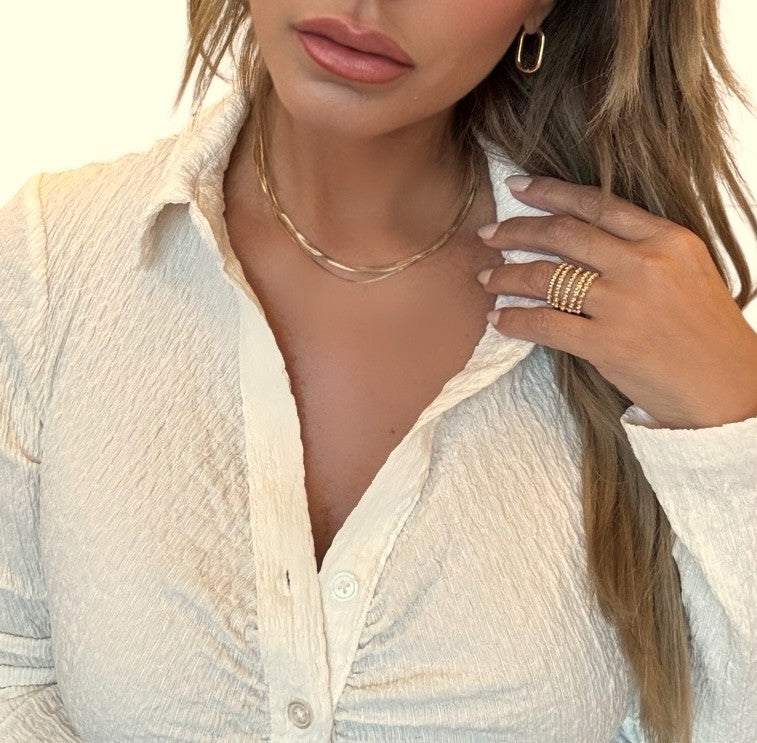 she decides quadruple snake chain necklace