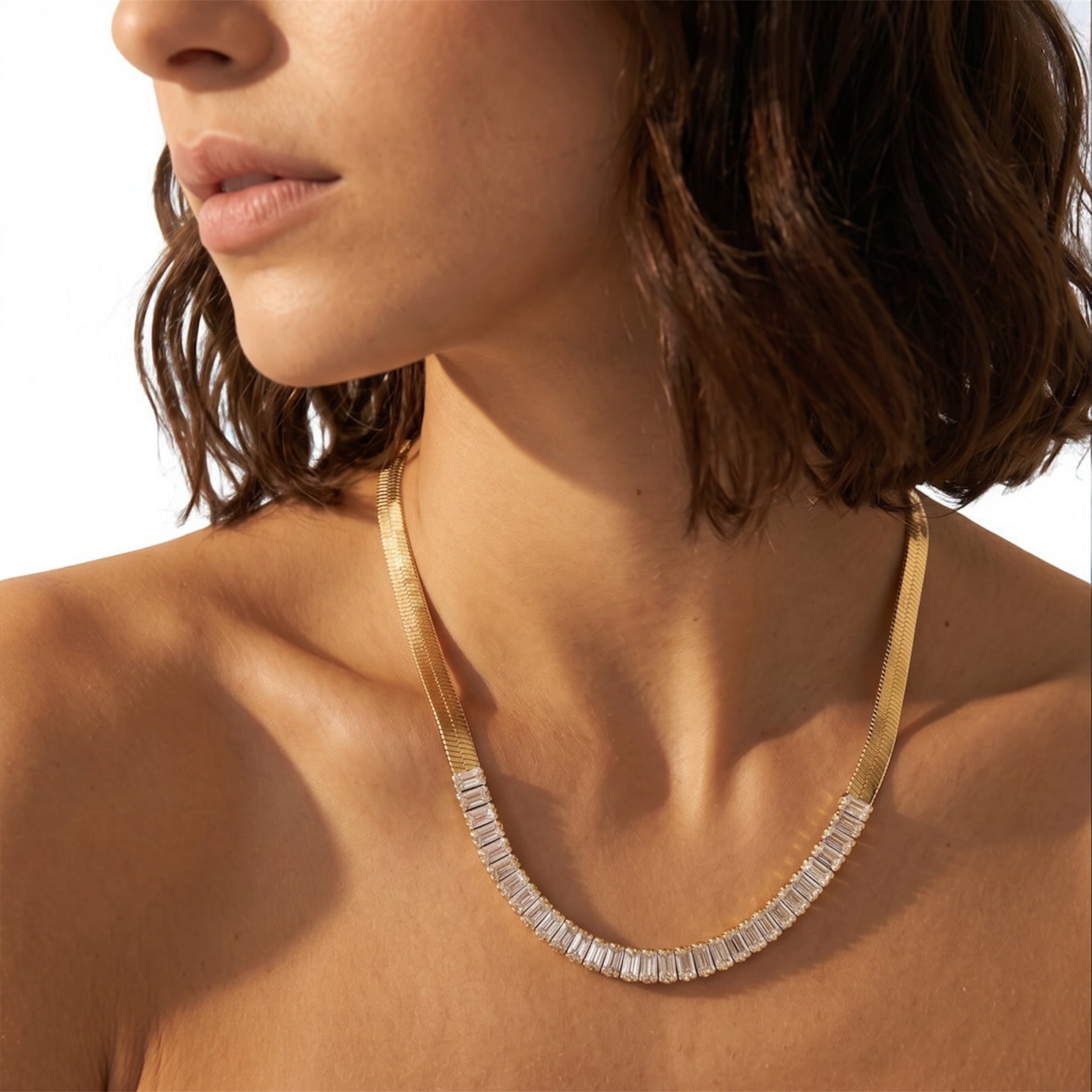 bold herringbone necklace