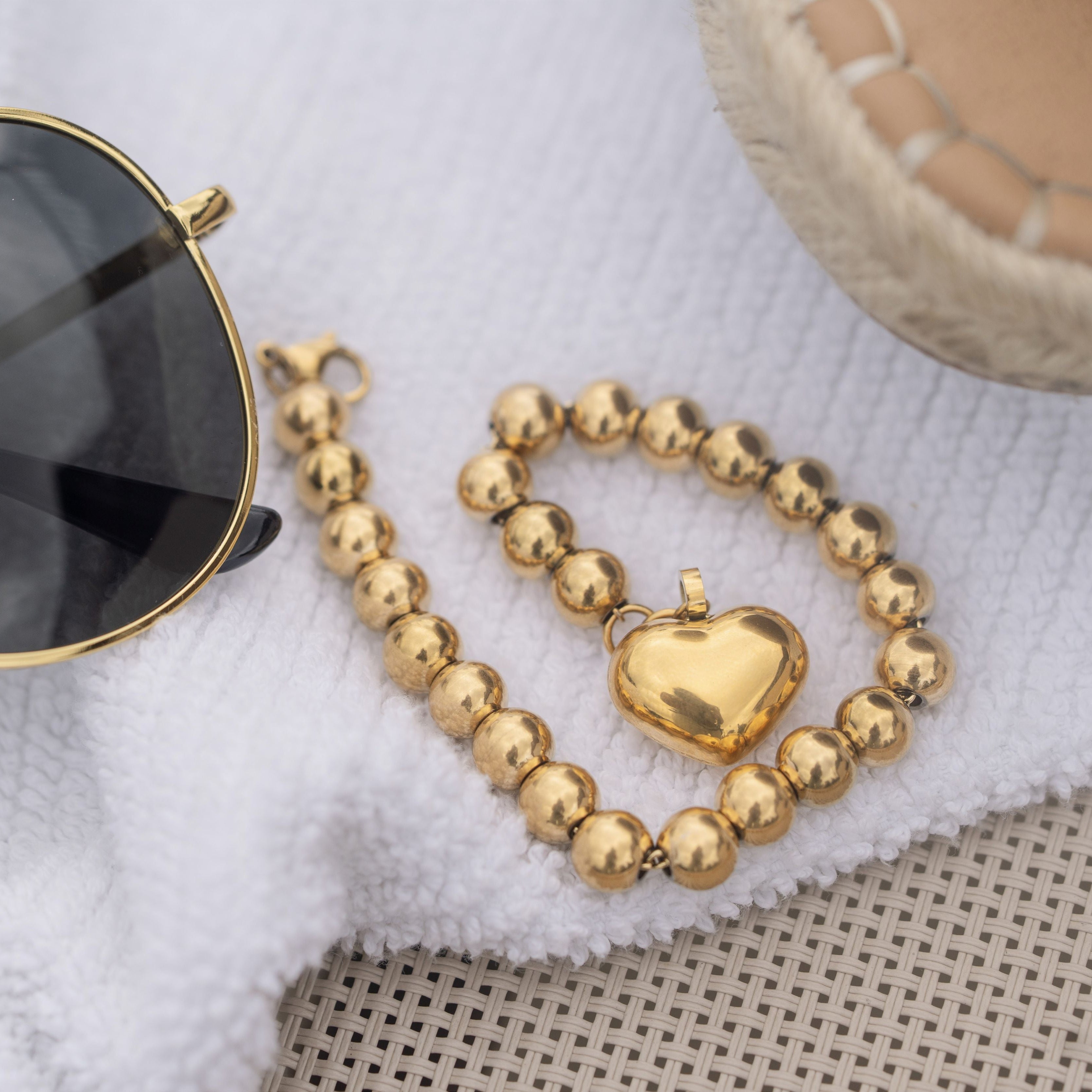 capri beaded heart bracelet