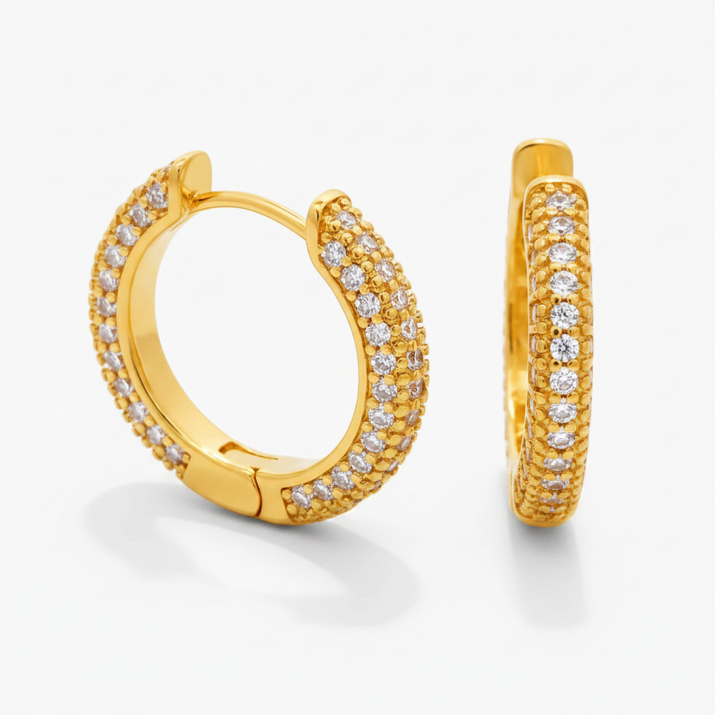 Gold Luxe Pavé Glimmer Huggies